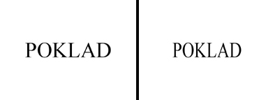 Vlevo určitý typ písma ve správných proporcích, vpravo kompromisní (zúžené) písmo v klasickém či rozšířeném formátu ...